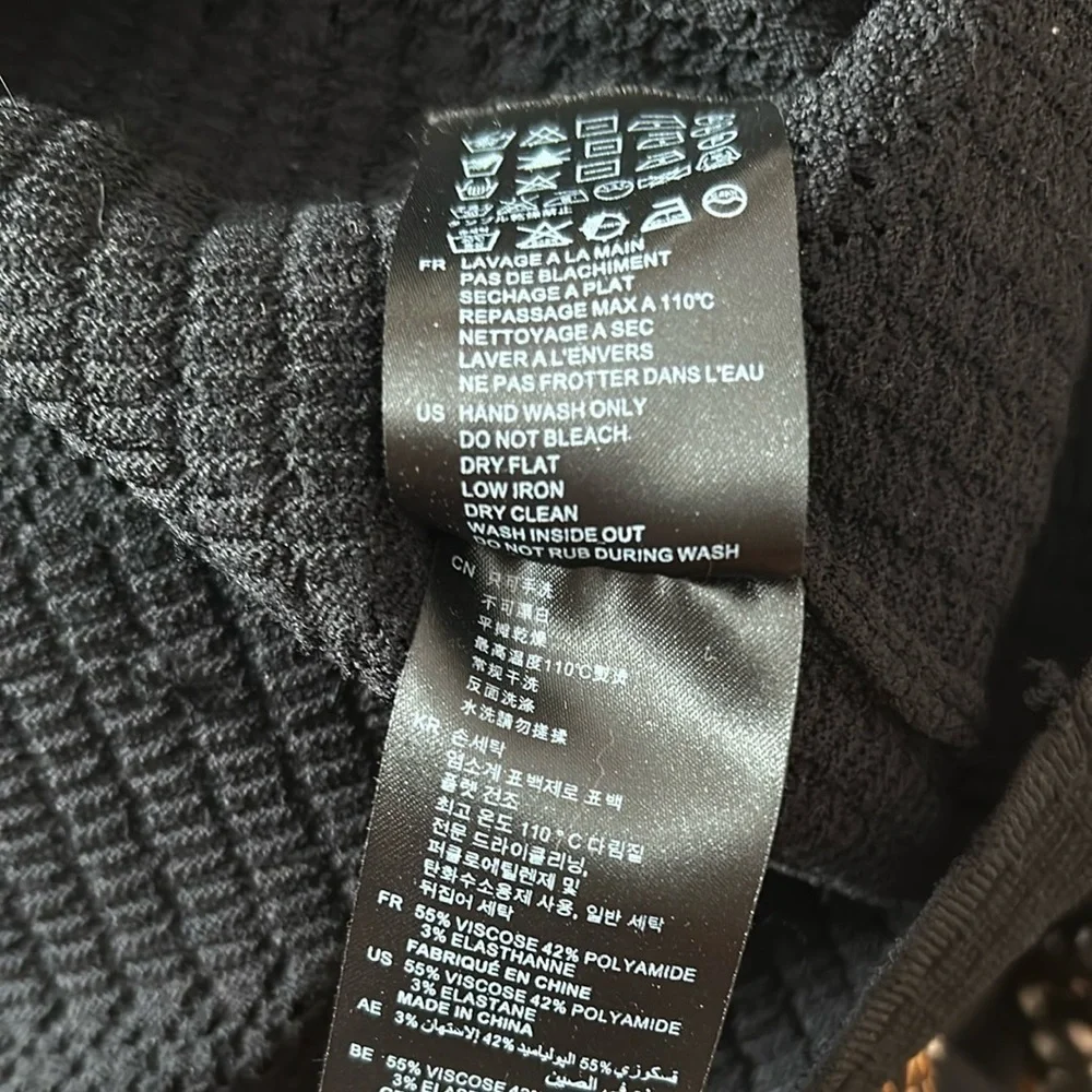 Sandro Paris Carmen Women’s Black Knit Stretch Sweater Dress Fluted Cuffs Sz S - Picture 14 of 16